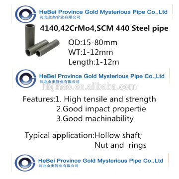 AISI 4140 Stahlrohr Hergestellt aus 4140 Stahl Rundstab SCM440 / 42CrMo4 / 1.7225alloy Stahl